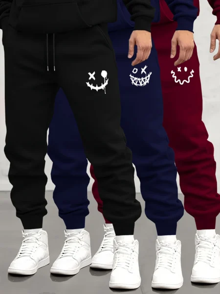 Scdbd1a5e4a3a44469b99037ae88814a38.webp Autumn/Winter Men's Sweatpants Monster Smile Printed Lace-up Sweatpants Men Casual Pants for Daily Wear with Jogging Pants S-3XL - Image 1