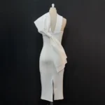 Party White Bodycon Dress Women with Back Big Bow Sexy Sleeveless Club Event Celebrate Fashion Cocktail Wedding Bridesmaid Gown - Image 3