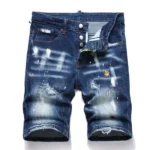 New Fashion Summer Male Denim Jeans Shorts Italian High Street Style Men Blue Straight Ripped Denim Shorts Jeans Casual Jeans 42 - Image 6