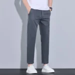 2025 New Summer Ankle-Length Pants Men Straight Fit Fashion Thin Brand Clothing Solid Color Casual Trousers Male 28-38 - Image 10