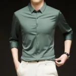Premium Men's Ultra-Stretch Shirt - High-Quality Silky Business Formal Long-Sleeve Shirt for Social and Casual Wear - Image 20