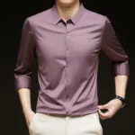 Premium Men's Ultra-Stretch Shirt - High-Quality Silky Business Formal Long-Sleeve Shirt for Social and Casual Wear - Image 23