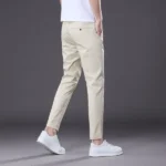 2025 New Summer Ankle-Length Pants Men Straight Fit Fashion Thin Brand Clothing Solid Color Casual Trousers Male 28-38