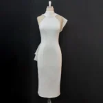 Party White Bodycon Dress Women with Back Big Bow Sexy Sleeveless Club Event Celebrate Fashion Cocktail Wedding Bridesmaid Gown - Image 2