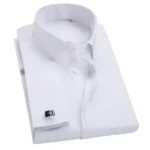 Men's French Cufflink Shirt Bamboo Fiber Long-Sleeved Business Formal Dress Shirts Men's Tuxedo Button French Clothing Wedding - Image 6