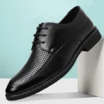 2025New Shoes for Men Summer Breathable Hollow Out Shoe Fashion Business Dress Shoes Luxury Casual Leather Shoes for Men Loafers