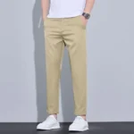 2025 New Summer Ankle-Length Pants Men Straight Fit Fashion Thin Brand Clothing Solid Color Casual Trousers Male 28-38 - Image 8