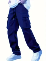 2024 Amazon Summer New Men's Work Pants European and American Independent Station Drawstring Multi Pocket Casual Pants - Image 5