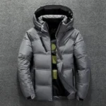 Men's Coat Windproof White Duck Down Jacket Men Winter Removable Cap Parkas Solid Color Outdoor Casual Hooded Overcoat Clothes - Image 9