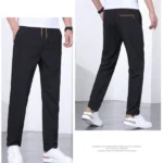 Men's Quick-drying Pants, Drawstring Elastic Waist, Casual Trousers, Loose Straight Pants, Summer New Fashion, Trendy - Image 2