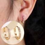 1 Pair Minimalist Cubic Zirconia Hoop Earrings, Suitable For Women Daily Commute & Date - Image 2