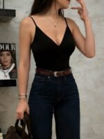 Latest Fashion Black Casual Camisole Tank Top Elegant Style Festival Outfits Beach Outfit For Women Beach Outfit Country Outfits For Women Summer - Image 2