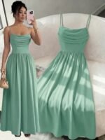 Elegant Romantic Chiffon Spaghetti Strap Waist Cinched Flowing Dress, Suitable For Wedding Guests, Sisters' Gathering - Image 2