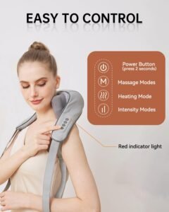 Neck Massager for Pain Relief Deep Tissue-Shiatsu Kneading Shoulder Massager-Cordless Solo Soothe Massager with Heat for Trapezius,Back,Legs,Relaxation - Image 6