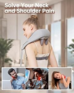 Neck Massager for Pain Relief Deep Tissue-Shiatsu Kneading Shoulder Massager-Cordless Solo Soothe Massager with Heat for Trapezius,Back,Legs,Relaxation - Image 8