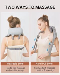 Neck Massager for Pain Relief Deep Tissue-Shiatsu Kneading Shoulder Massager-Cordless Solo Soothe Massager with Heat for Trapezius,Back,Legs,Relaxation - Image 5