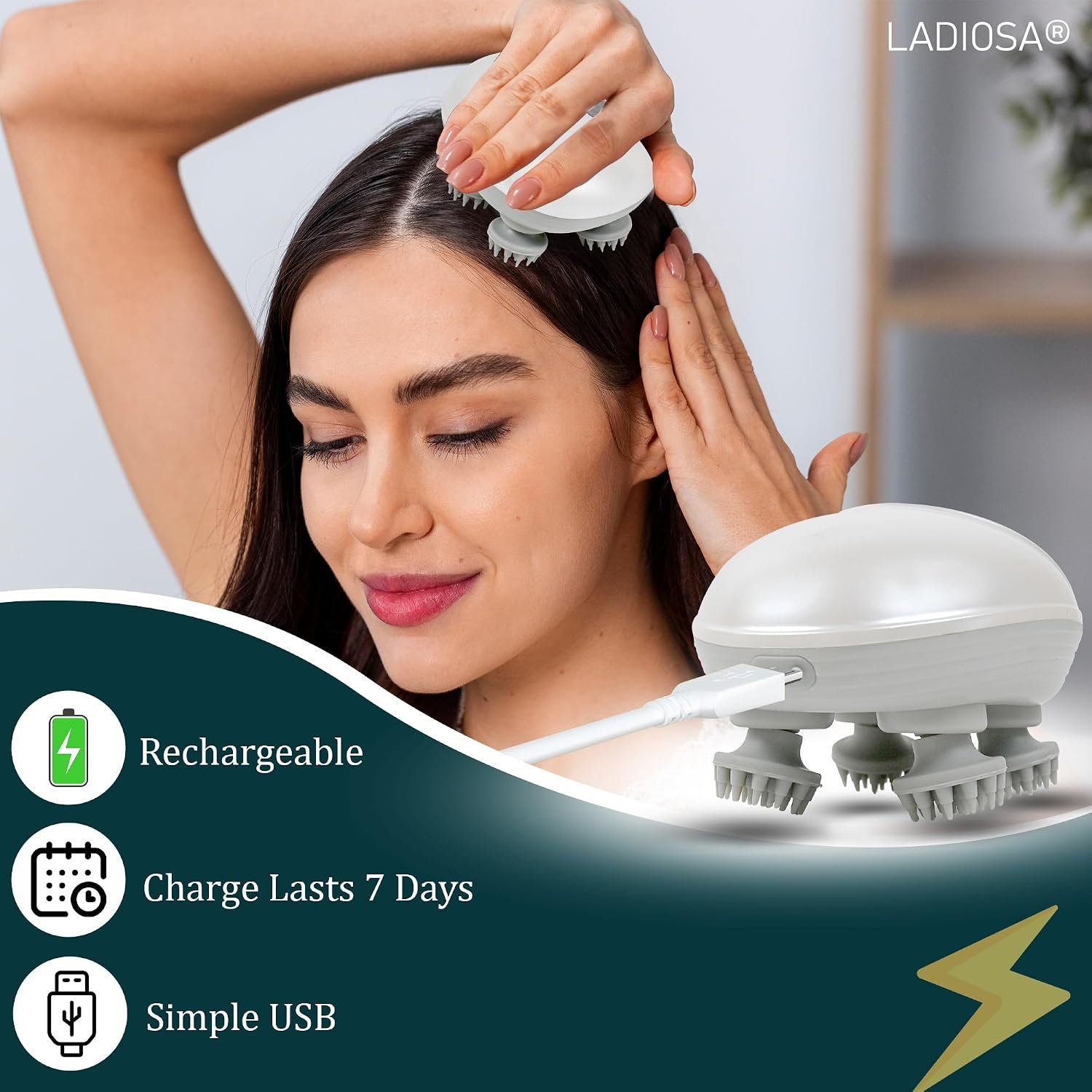 71kxlzIl13L._AC_SL1500_ Head Massager, Scalp Massager for Hair Growth, 360 Degree Rotation, Detachable Heads, Kneading Massage Therapy - Image 1
