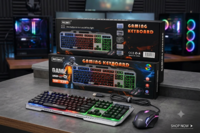 REDMO 3 in 1 RGB Gaming Keyboard And Mouse, With RGB Mouse Pad, Colorful LED USB Wired - Image 2