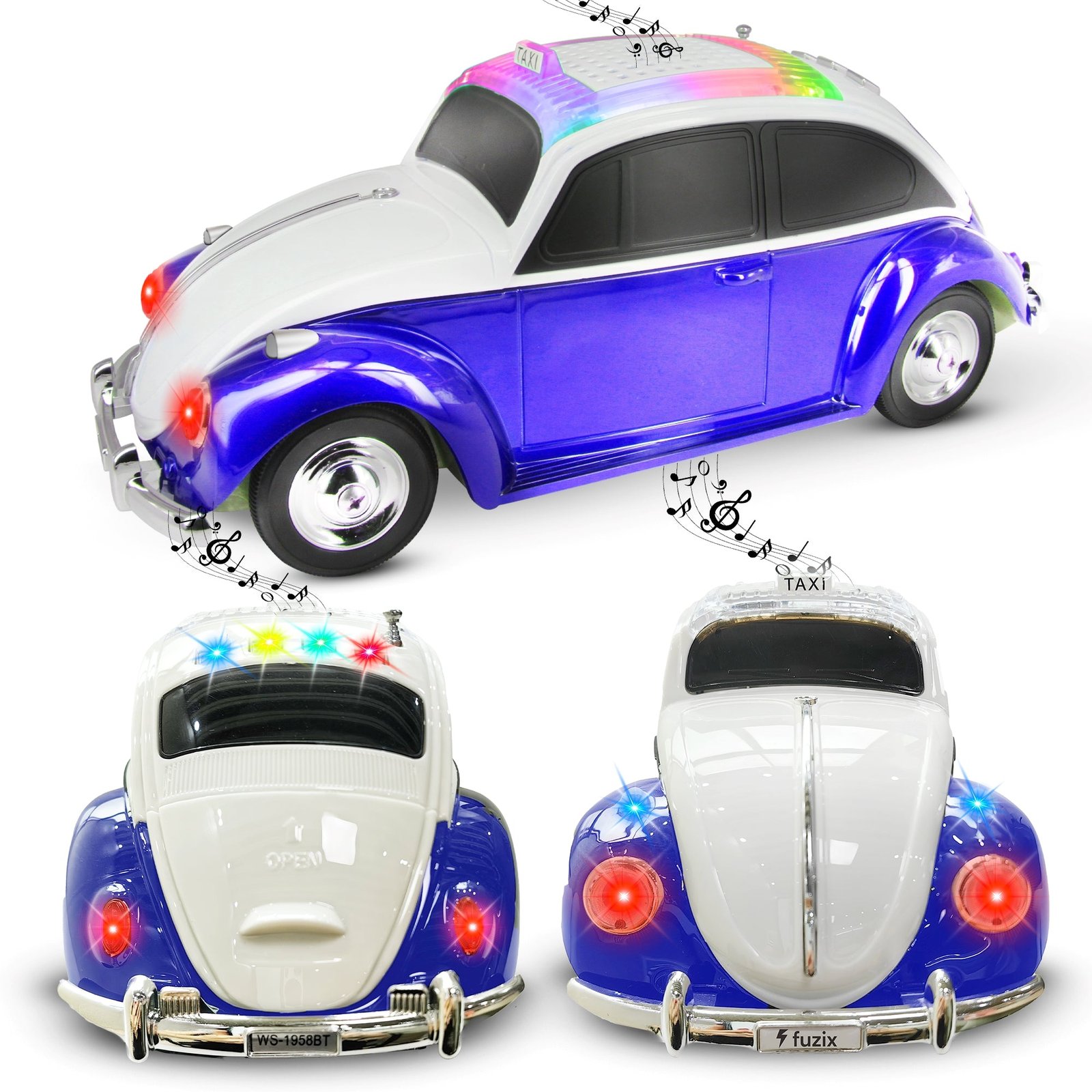 car speaker Car Bluetooth Portable Speaker with LED AUX USB FM Rechargeable - Image 1